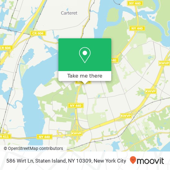 Mapa de 586 Wirt Ln, Staten Island, NY 10309