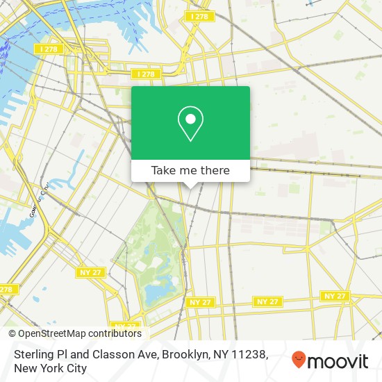 Mapa de Sterling Pl and Classon Ave, Brooklyn, NY 11238