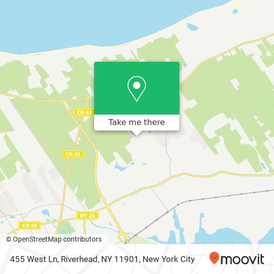 Mapa de 455 West Ln, Riverhead, NY 11901