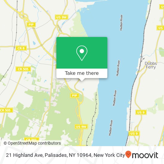 Mapa de 21 Highland Ave, Palisades, NY 10964