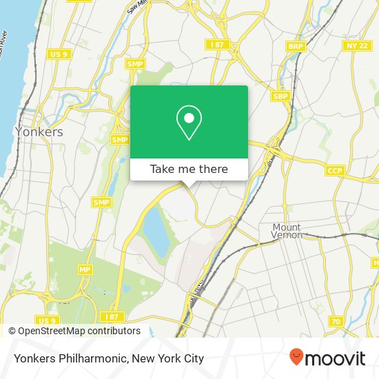 Yonkers Philharmonic map