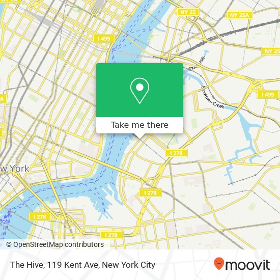 Mapa de The Hive, 119 Kent Ave