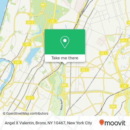 Mapa de Angel X Valentin, Bronx, NY 10467