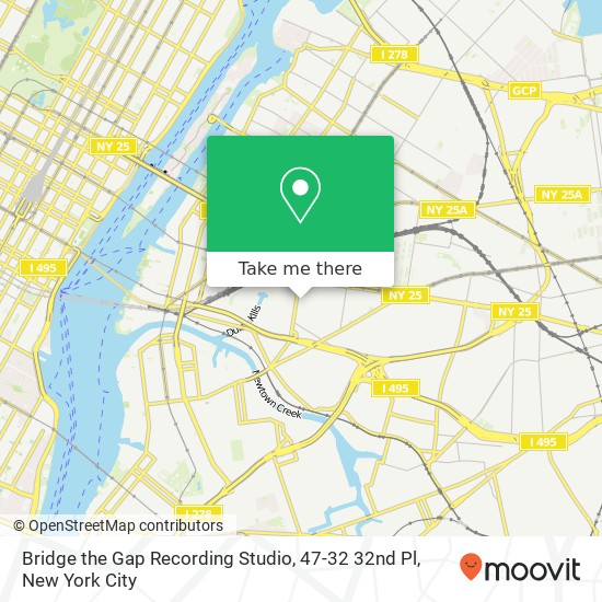 Mapa de Bridge the Gap Recording Studio, 47-32 32nd Pl