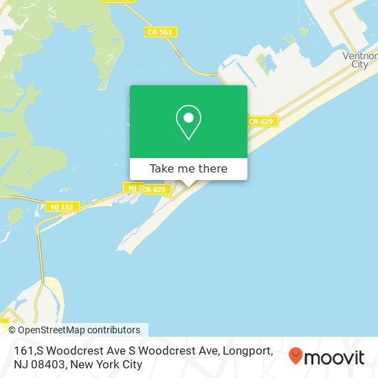 Mapa de 161,S Woodcrest Ave S Woodcrest Ave, Longport, NJ 08403