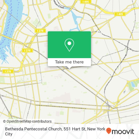 Mapa de Bethesda Pentecostal Church, 551 Hart St