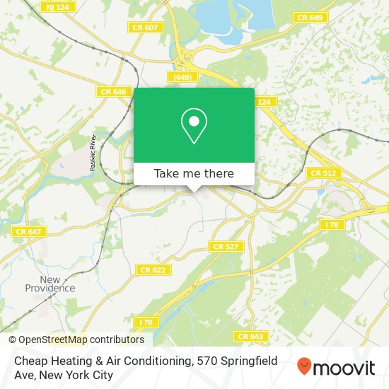 Mapa de Cheap Heating & Air Conditioning, 570 Springfield Ave