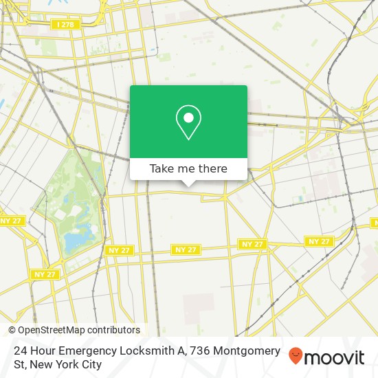 24 Hour Emergency Locksmith A, 736 Montgomery St map