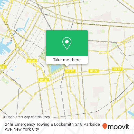 24hr Emergency Towing & Locksmith, 218 Parkside Ave map