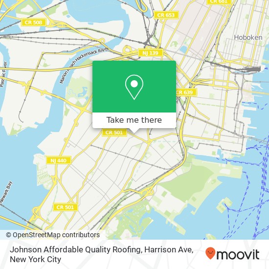 Johnson Affordable Quality Roofing, Harrison Ave map