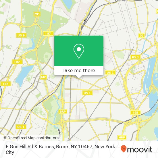 Mapa de E Gun Hill Rd & Barnes, Bronx, NY 10467
