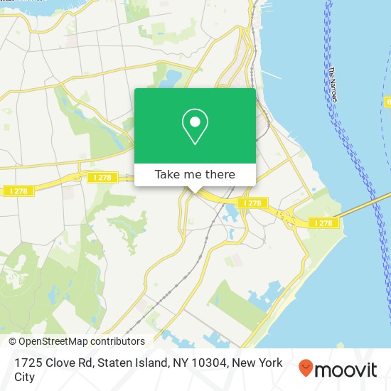 Mapa de 1725 Clove Rd, Staten Island, NY 10304