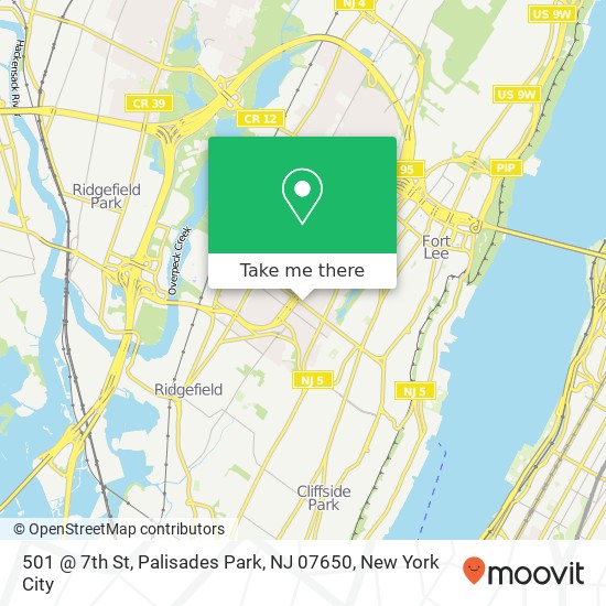 Mapa de 501 @ 7th St, Palisades Park, NJ 07650