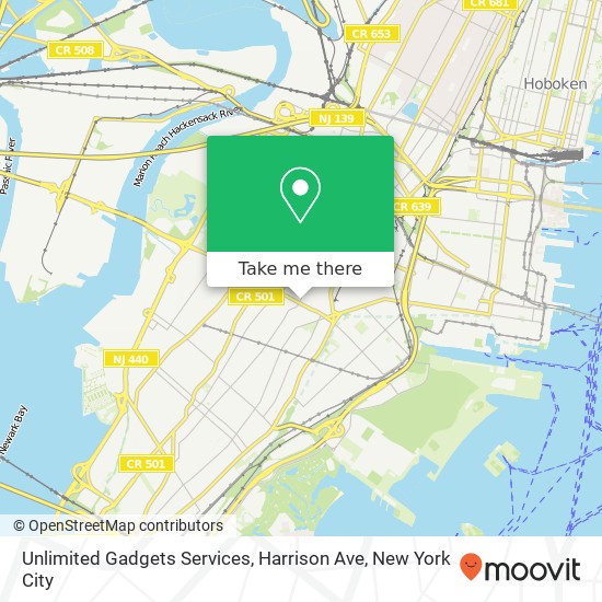 Mapa de Unlimited Gadgets Services, Harrison Ave
