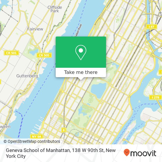 Geneva School of Manhattan, 138 W 90th St map