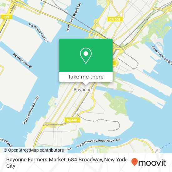 Mapa de Bayonne Farmers Market, 684 Broadway