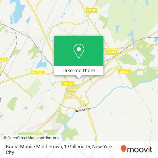 Mapa de Boost Mobile Middletown, 1 Galleria Dr