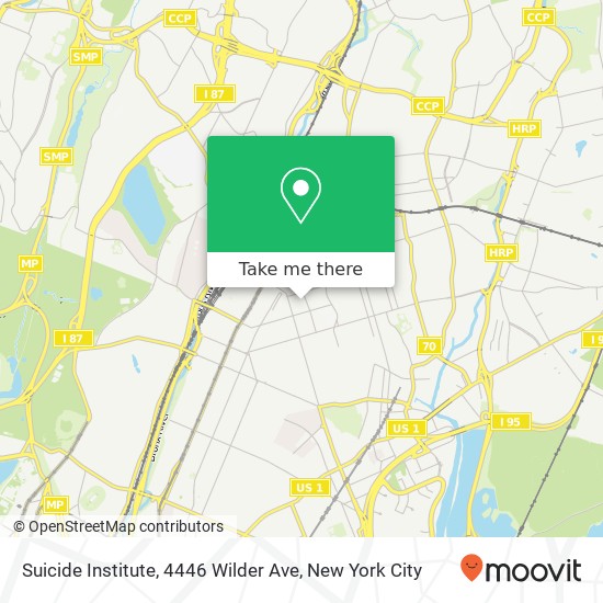 Mapa de Suicide Institute, 4446 Wilder Ave