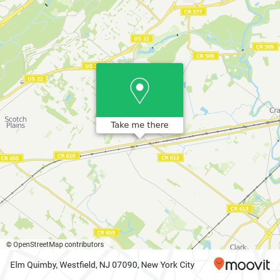Mapa de Elm Quimby, Westfield, NJ 07090