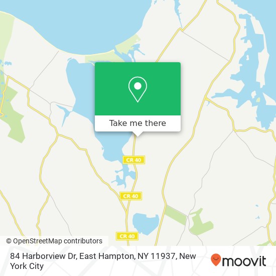 Mapa de 84 Harborview Dr, East Hampton, NY 11937