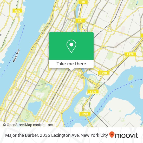 Major the Barber, 2035 Lexington Ave map