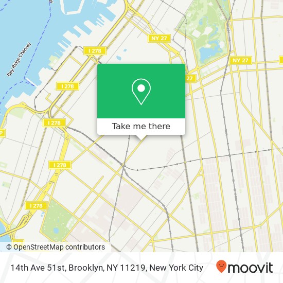 Mapa de 14th Ave 51st, Brooklyn, NY 11219