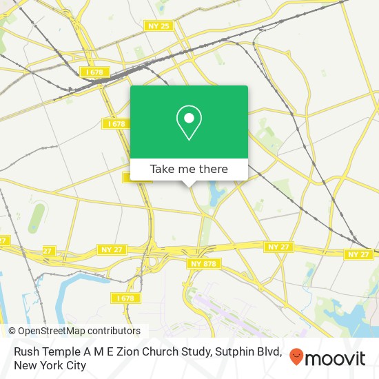 Rush Temple A M E Zion Church Study, Sutphin Blvd map