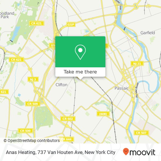 Mapa de Anas Heating, 737 Van Houten Ave