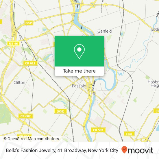 Mapa de Bella's Fashion Jewelry, 41 Broadway