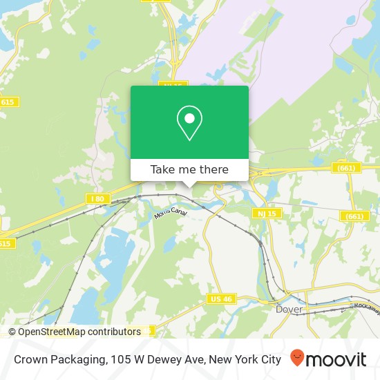 Mapa de Crown Packaging, 105 W Dewey Ave