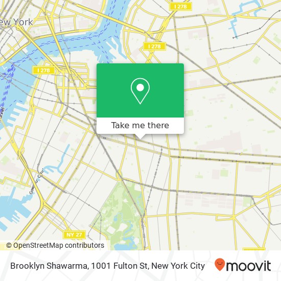 Mapa de Brooklyn Shawarma, 1001 Fulton St