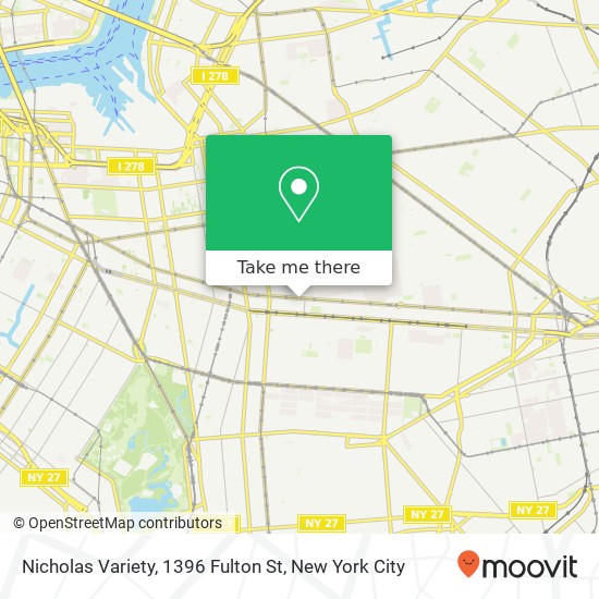 Mapa de Nicholas Variety, 1396 Fulton St