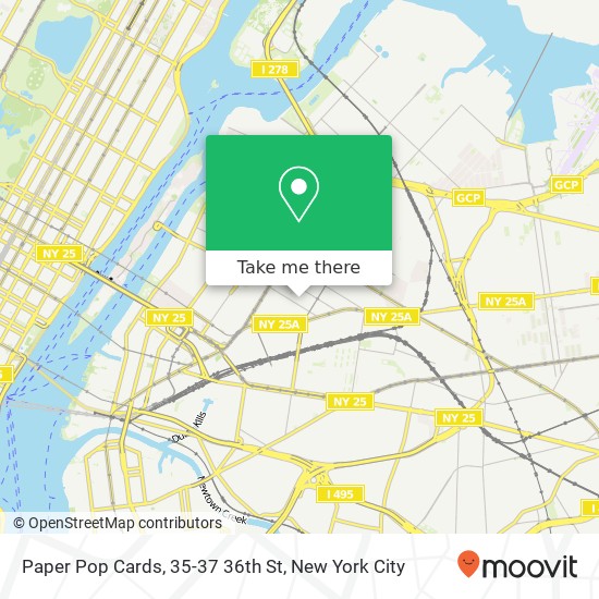 Paper Pop Cards, 35-37 36th St map