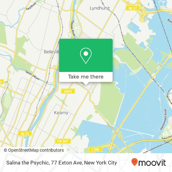 Salina the Psychic, 77 Exton Ave map