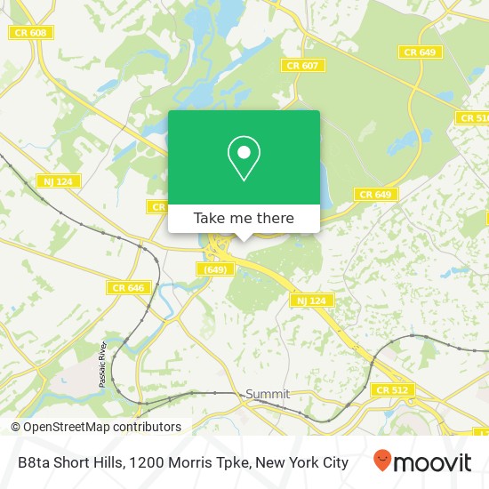 B8ta Short Hills, 1200 Morris Tpke map