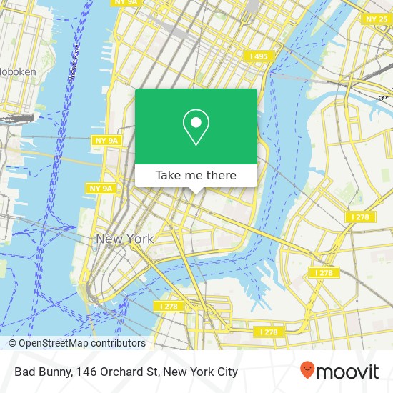 Bad Bunny, 146 Orchard St map