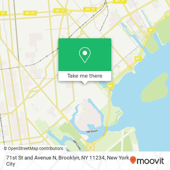 Mapa de 71st St and Avenue N, Brooklyn, NY 11234