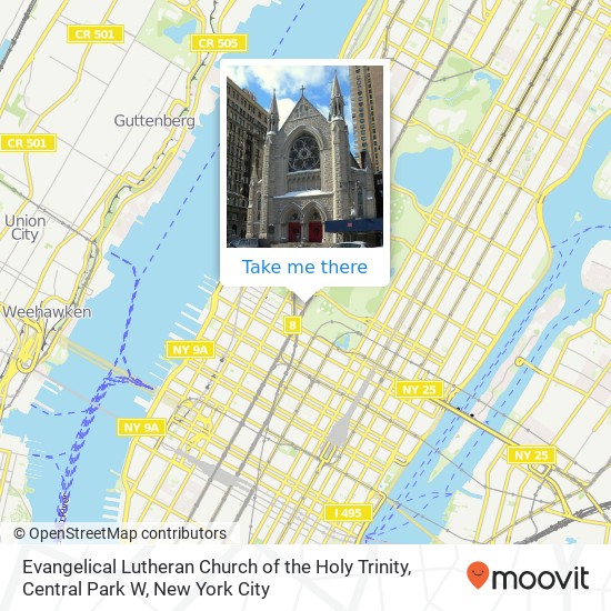 Evangelical Lutheran Church of the Holy Trinity, Central Park W map