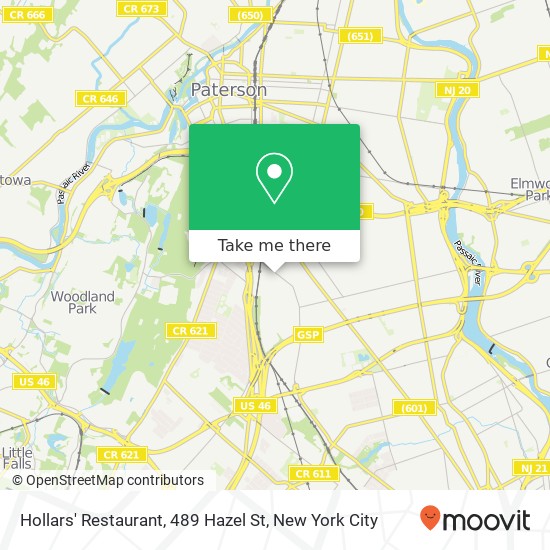 Mapa de Hollars' Restaurant, 489 Hazel St