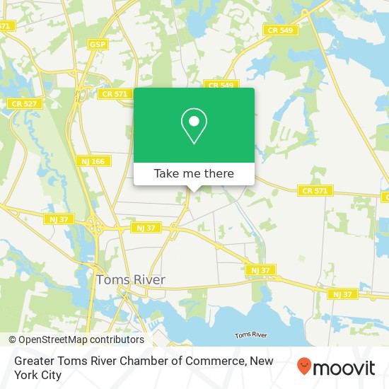 Greater Toms River Chamber of Commerce map