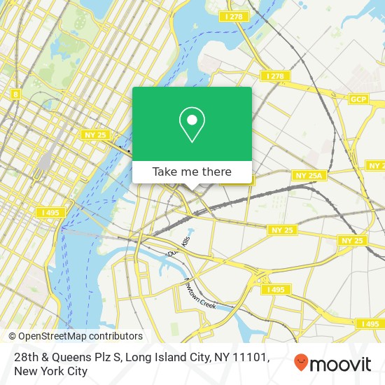 Mapa de 28th & Queens Plz S, Long Island City, NY 11101