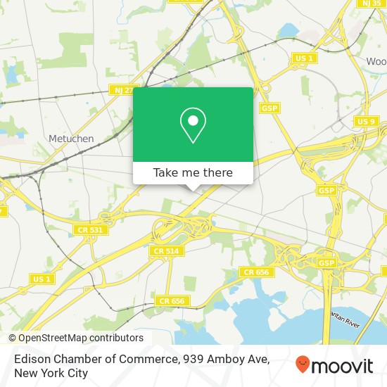 Mapa de Edison Chamber of Commerce, 939 Amboy Ave