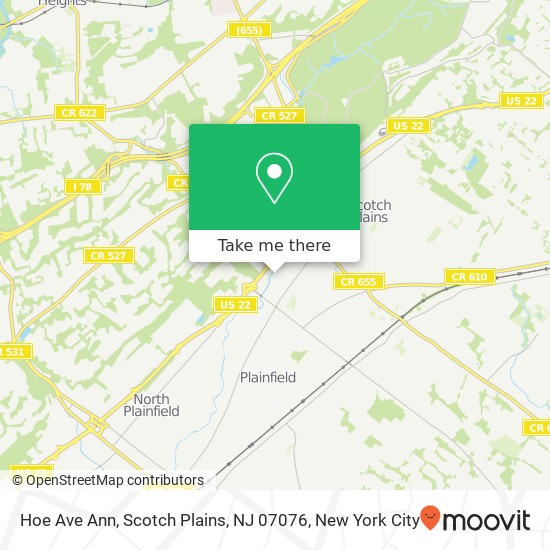 Hoe Ave Ann, Scotch Plains, NJ 07076 map