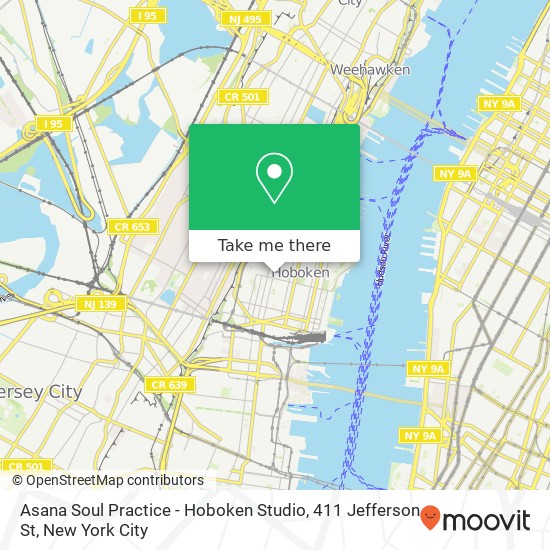 Mapa de Asana Soul Practice - Hoboken Studio, 411 Jefferson St