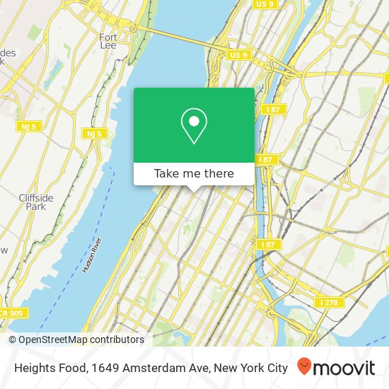 Heights Food, 1649 Amsterdam Ave map