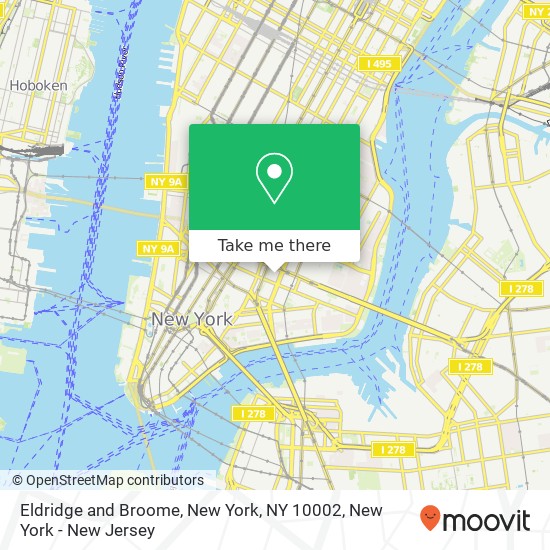 Eldridge and Broome, New York, NY 10002 map