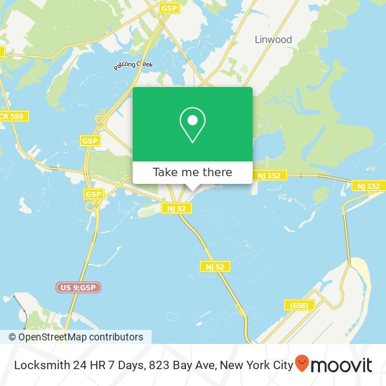 Mapa de Locksmith 24 HR 7 Days, 823 Bay Ave