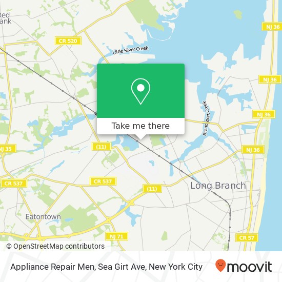 Mapa de Appliance Repair Men, Sea Girt Ave