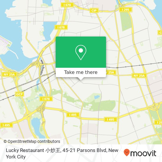 Mapa de Lucky Restaurant 小炒王, 45-21 Parsons Blvd