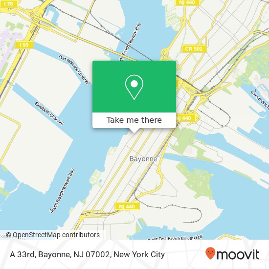 Mapa de A 33rd, Bayonne, NJ 07002